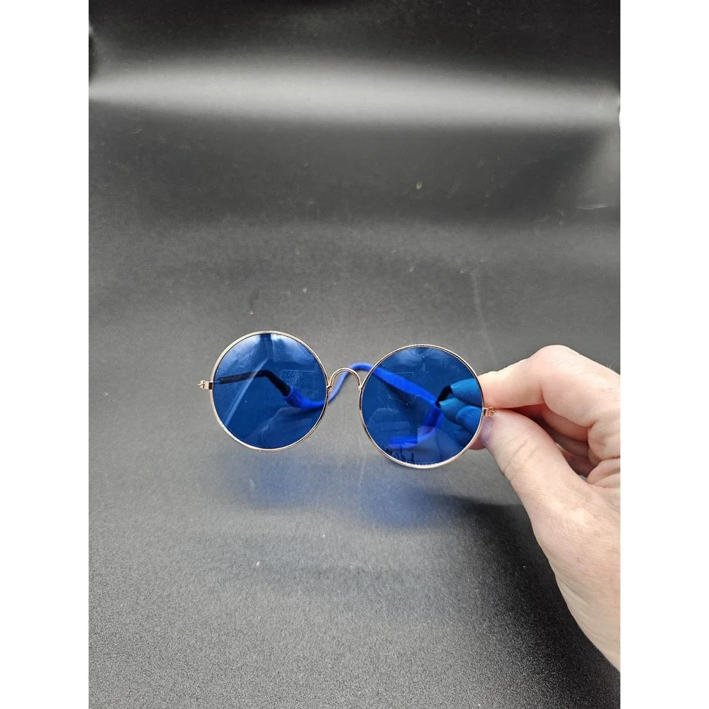 Doggie Sunglasses Small Dog 60s Style Round‎ With Strap Halloween Costume